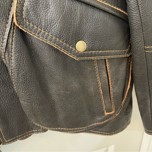 Roque Leather by Reilly Olmes Jacket - Brown. Mens: Large - Picture 7 of 13